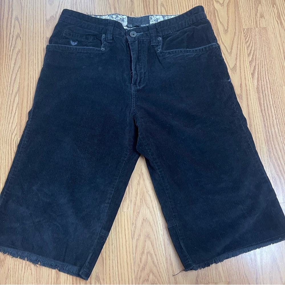 Hurley Black Corduroy Shorts